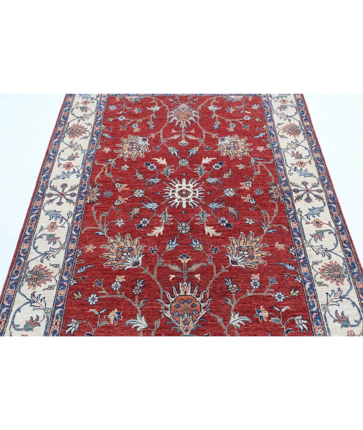 Afghan Ziegler Farhan Rug 4' 10" x 6' 9" Hand-Knotted | No. AT36475