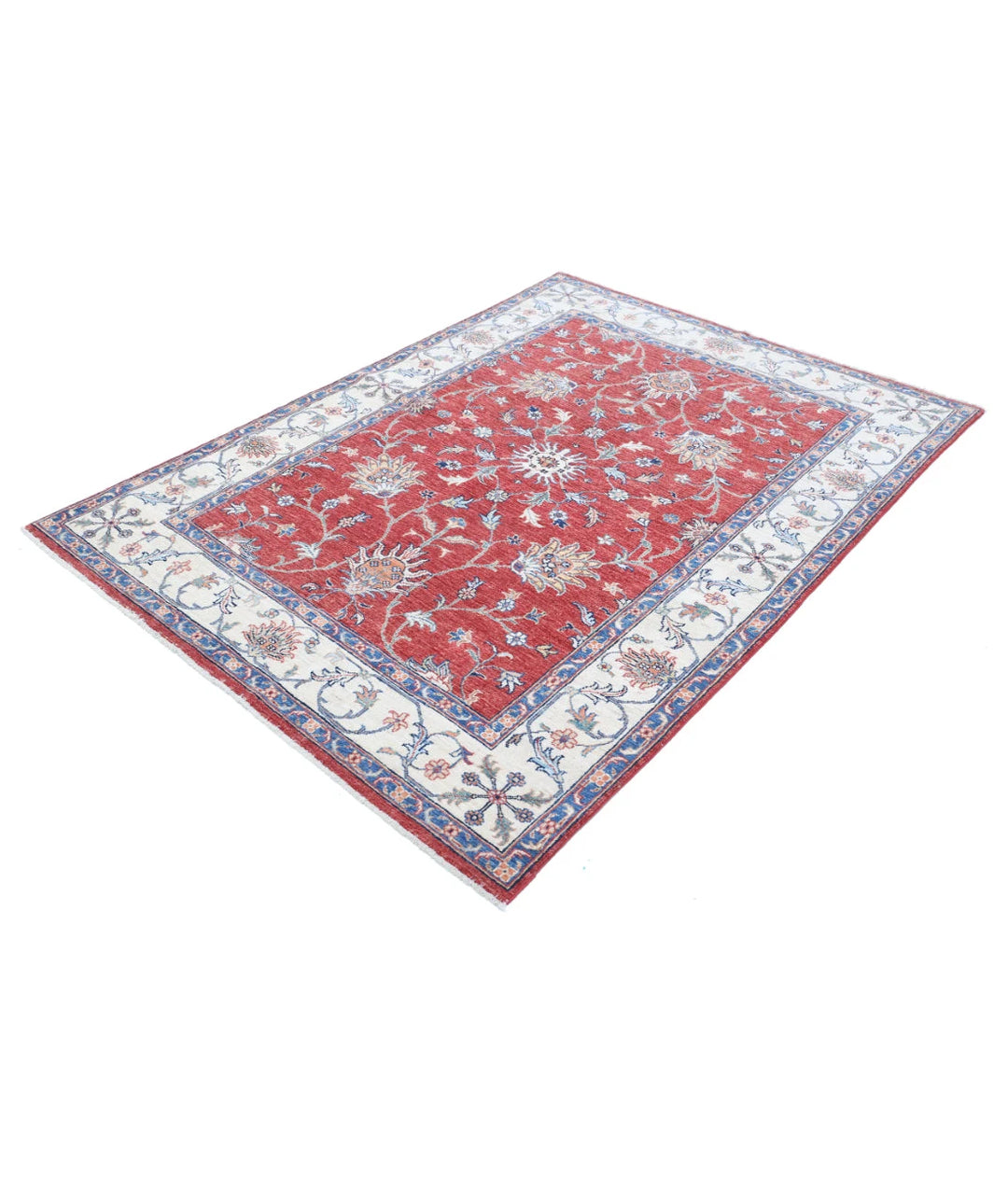 Afghan Ziegler Farhan Rug 4' 10" x 6' 9" Hand-Knotted | No. AT36475