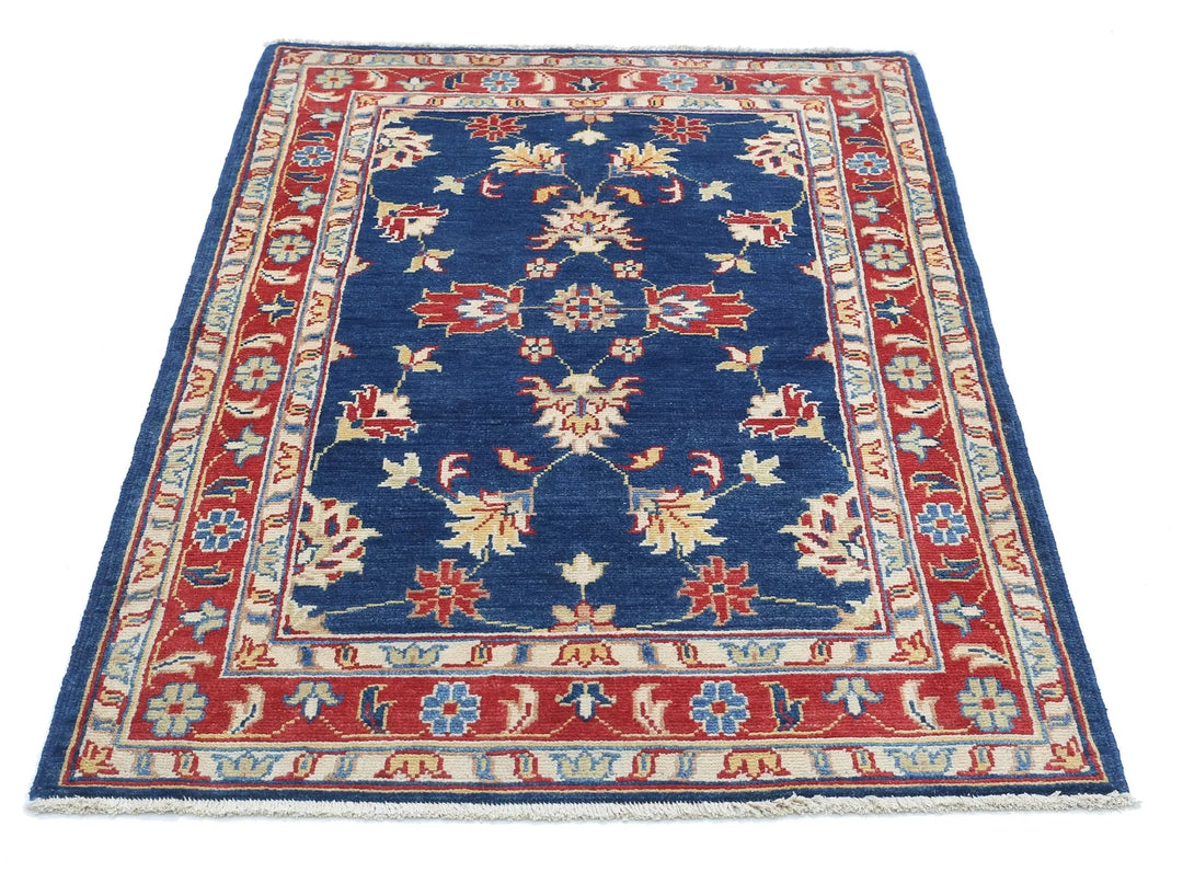 Afghan Ziegler Rug 3' 4" x 4' 11" Hand-Knotted | No. AT36504