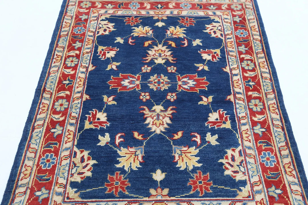 Afghan Ziegler Rug 3' 4" x 4' 11" Hand-Knotted | No. AT36504