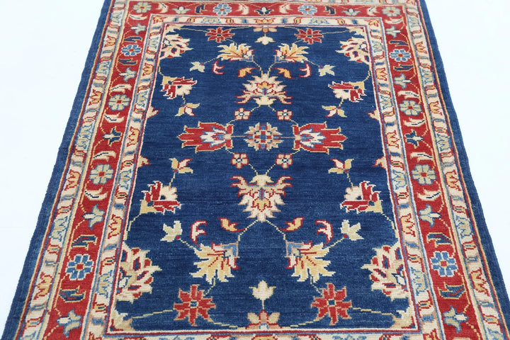 Afghan Ziegler Rug 3' 4" x 4' 11" Hand-Knotted | No. AT36504