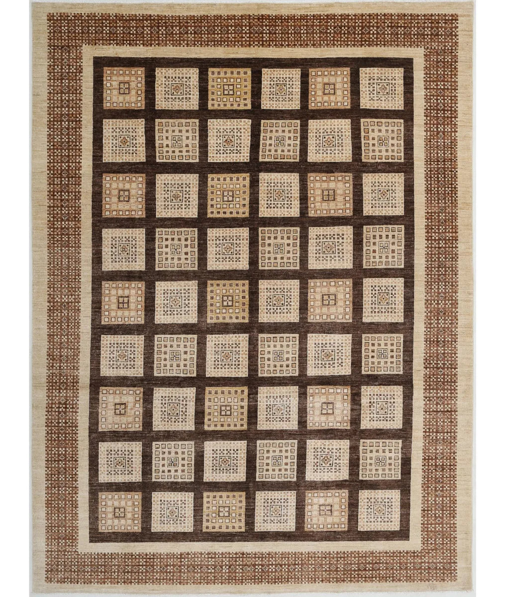 Afghan Modcar Rug 8' 4" x 11' 7" Hand-Knotted | No. AT36505