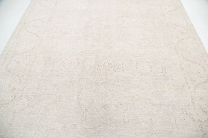 Ivory Afghan Serenity Rug 7' 11" x 9' 5" Hand-Knotted | No. AT36612