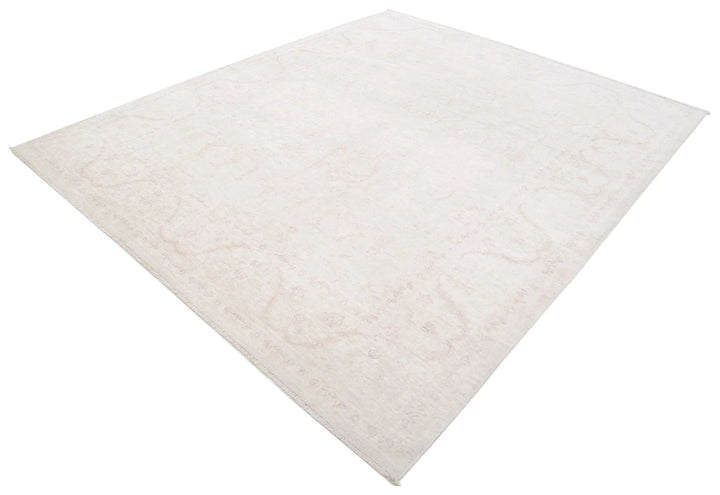 Ivory Afghan Serenity Rug 7' 11" x 9' 5" Hand-Knotted | No. AT36612