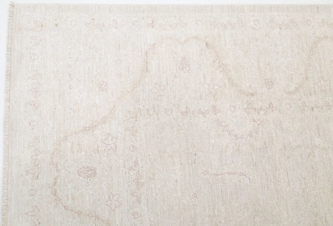 Ivory Afghan Serenity Rug 7' 11" x 9' 5" Hand-Knotted | No. AT36612