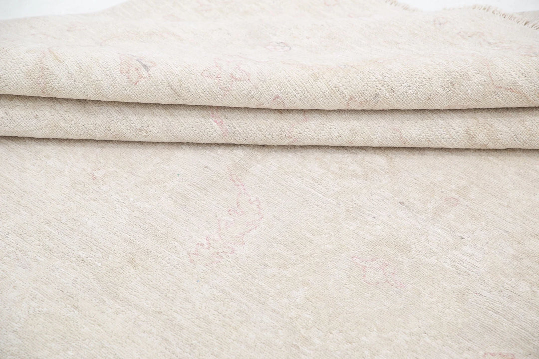 Ivory Afghan Serenity Rug 7' 11" x 9' 5" Hand-Knotted | No. AT36612