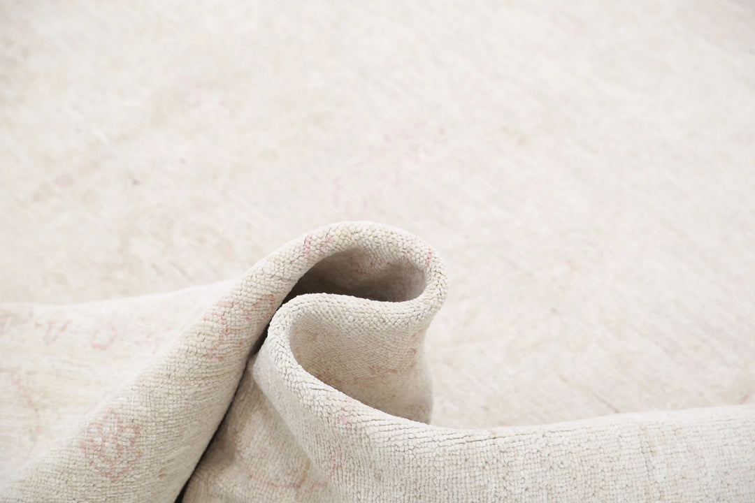Ivory Afghan Serenity Rug 7' 11" x 9' 5" Hand-Knotted | No. AT36612