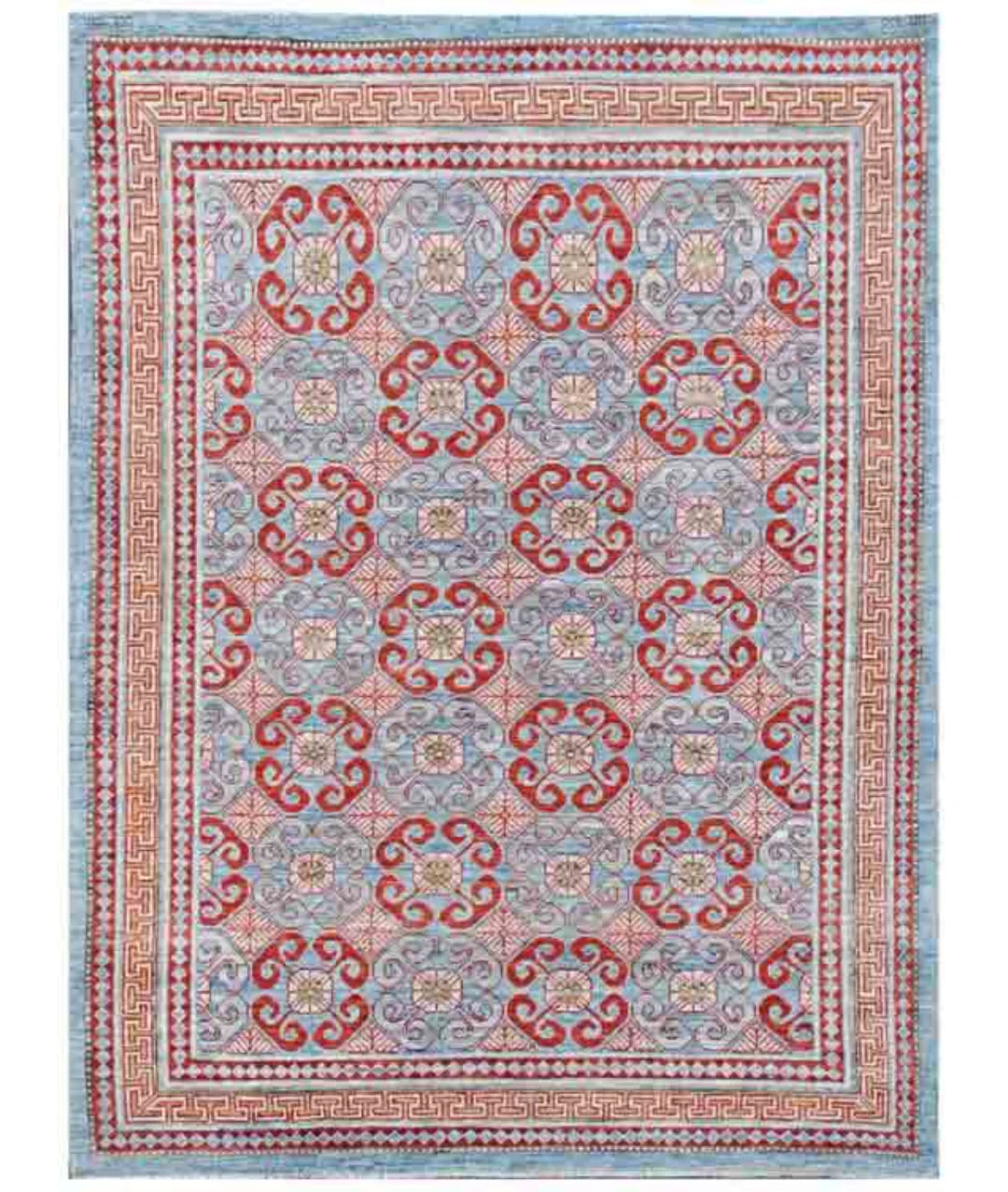 Afghan Khotan Rug 5' 0" x 6' 9" Hand-Knotted | No. AT36614