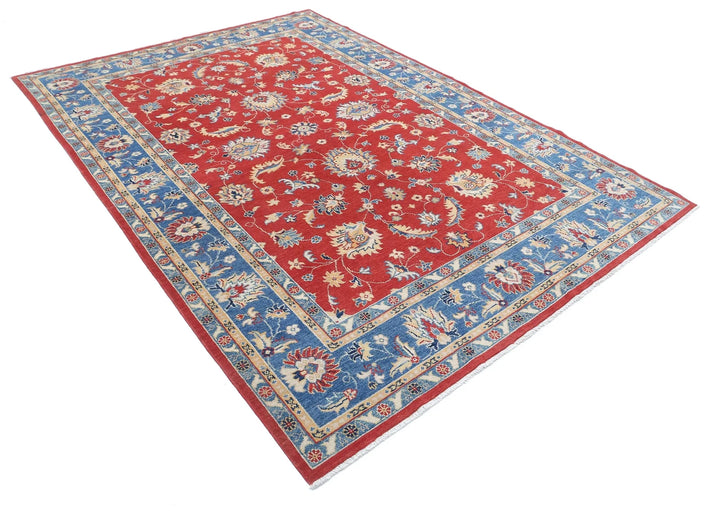Afghan Ziegler Rug 6' 6" x 9' 3" Hand-Knotted | No. AT36616