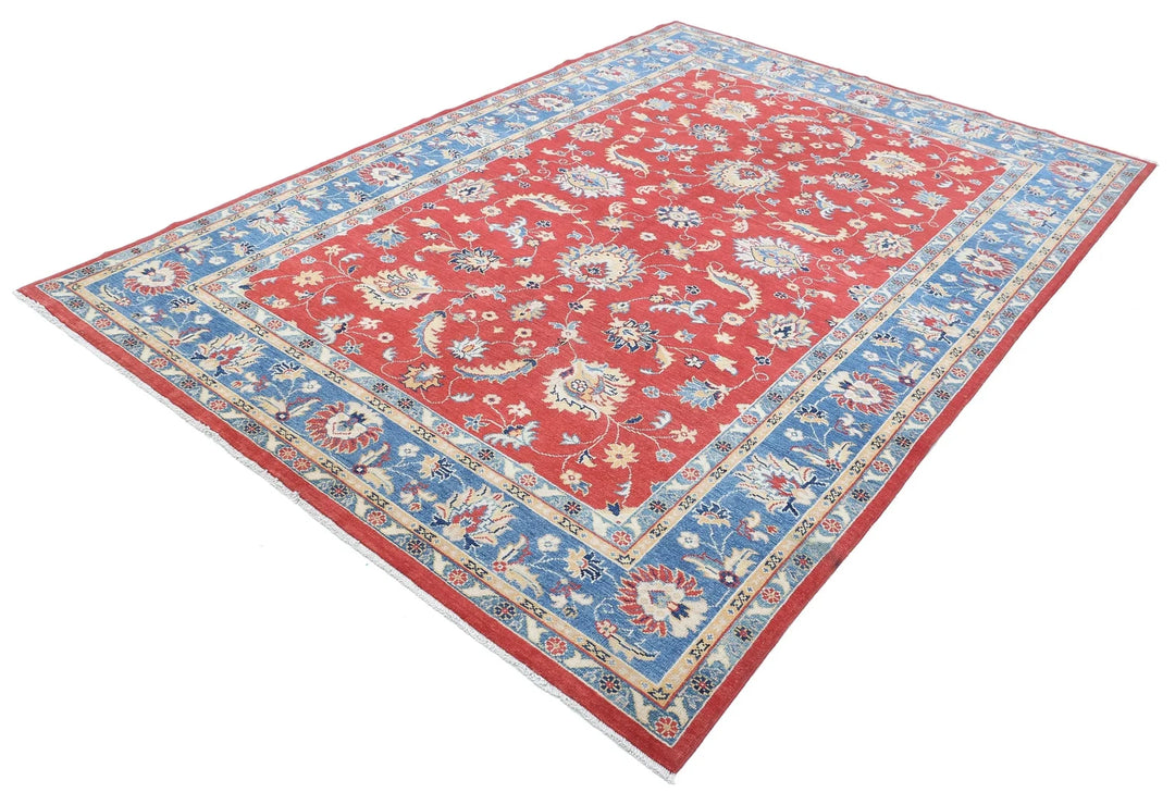 Afghan Ziegler Rug 6' 6" x 9' 3" Hand-Knotted | No. AT36616