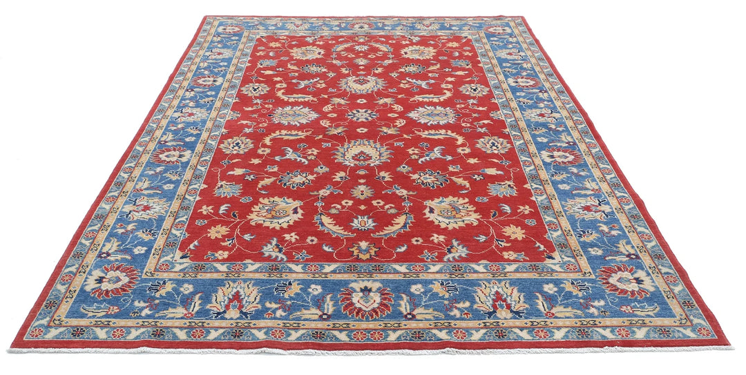 Afghan Ziegler Rug 6' 6" x 9' 3" Hand-Knotted | No. AT36616