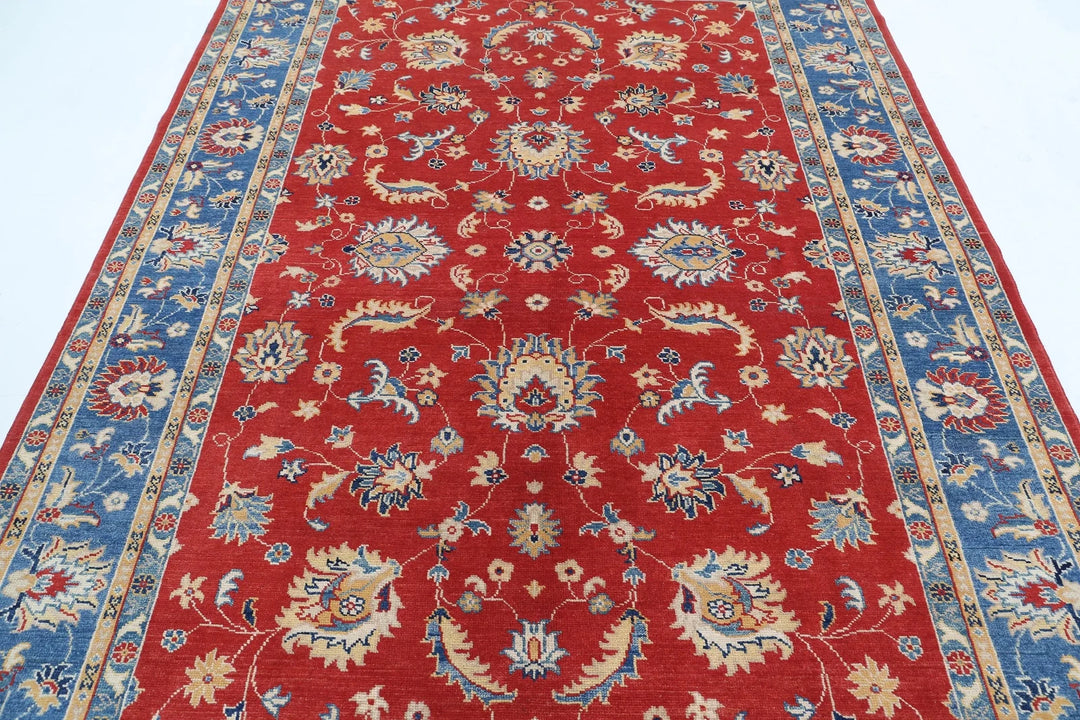 Afghan Ziegler Rug 6' 6" x 9' 3" Hand-Knotted | No. AT36616