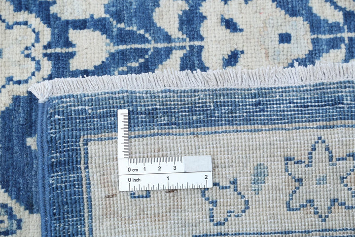 Blue Afghan Ziegler Rug 8' 7" x 11' 10" Hand-Knotted | No. AT36650