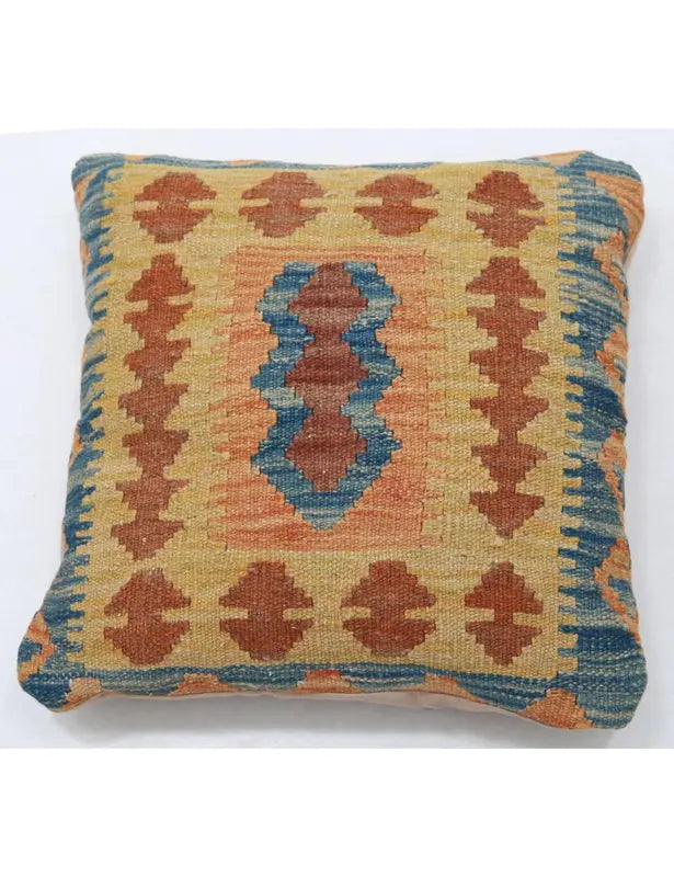 Afghan Tribal Pillow 1' 5" x 1' 5" Hand-Woven | No. AT36672
