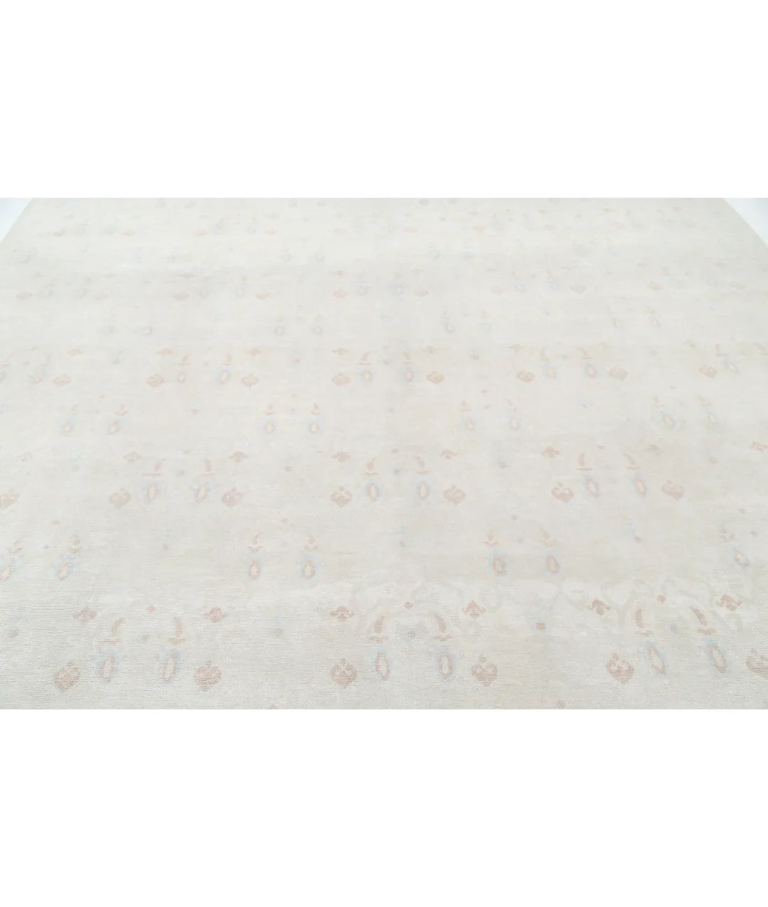 Ivory Afghan Tabriz Rug 9' 10" x 13' 3" Hand-Knotted | No. AT367199