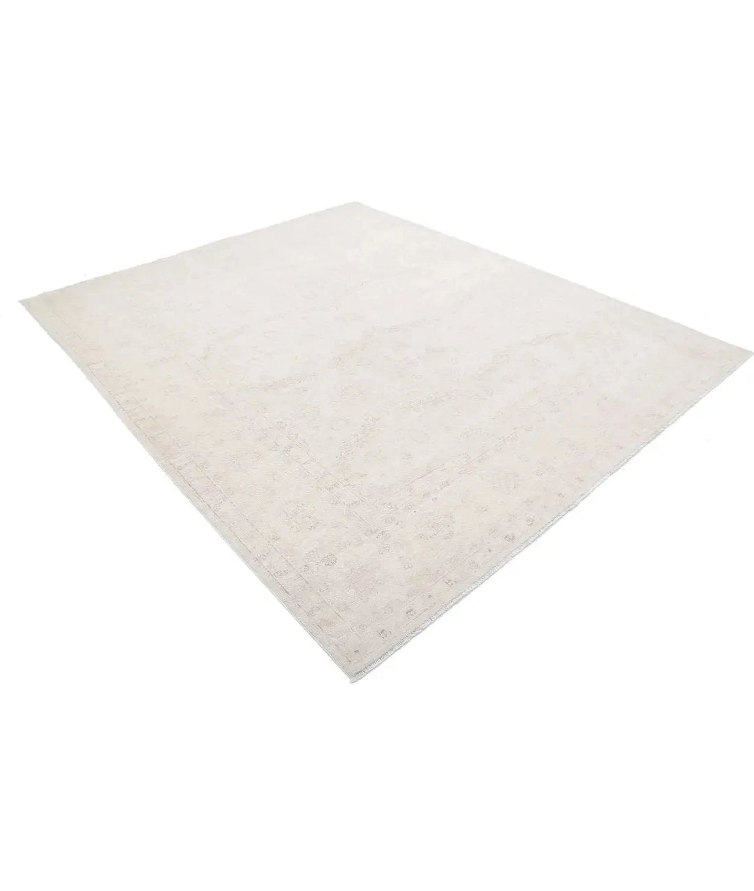 Ivory Afghan Serenity Rug 8' 1" x 9' 5" Hand-Knotted | No. AT36745
