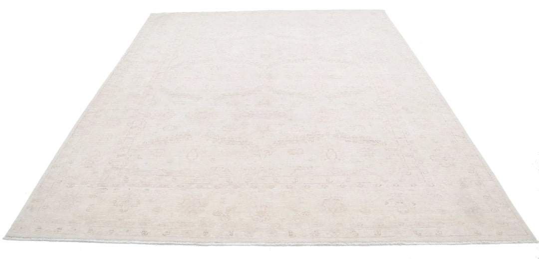 Ivory Afghan Serenity Rug 8' 1" x 9' 5" Hand-Knotted | No. AT36745