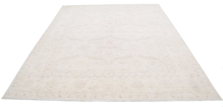 Ivory Afghan Serenity Rug 8' 1" x 9' 5" Hand-Knotted | No. AT36745
