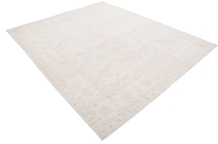 Ivory Afghan Serenity Rug 8' 1" x 9' 5" Hand-Knotted | No. AT36745