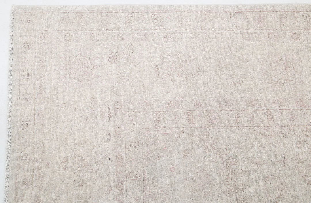 Ivory Afghan Serenity Rug 8' 1" x 9' 5" Hand-Knotted | No. AT36745