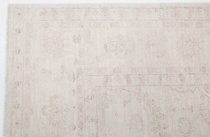 Ivory Afghan Serenity Rug 8' 1" x 9' 5" Hand-Knotted | No. AT36745