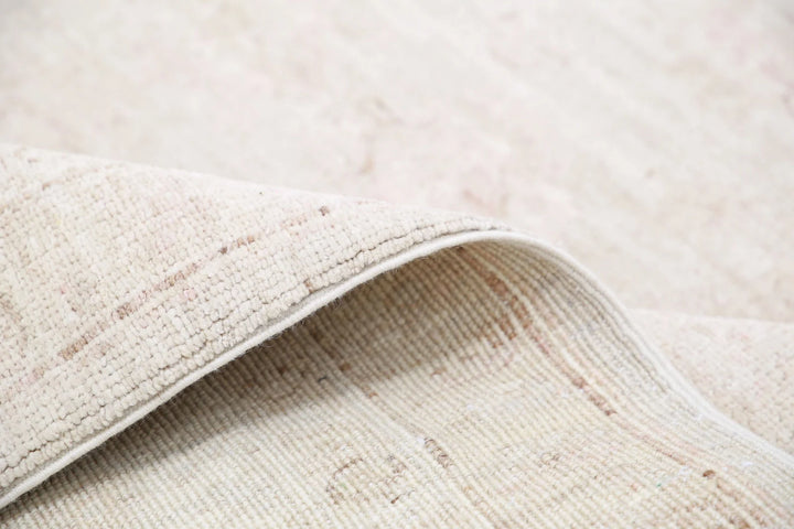 Ivory Afghan Serenity Rug 8' 1" x 9' 5" Hand-Knotted | No. AT36745