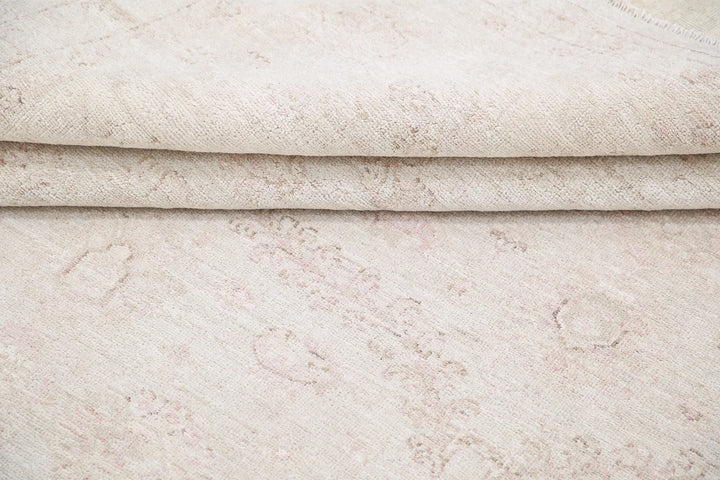 Ivory Afghan Serenity Rug 8' 1" x 9' 5" Hand-Knotted | No. AT36745