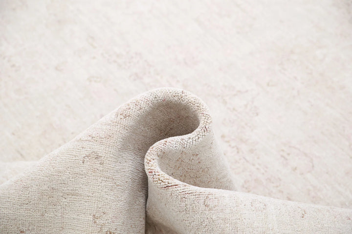 Ivory Afghan Serenity Rug 8' 1" x 9' 5" Hand-Knotted | No. AT36745