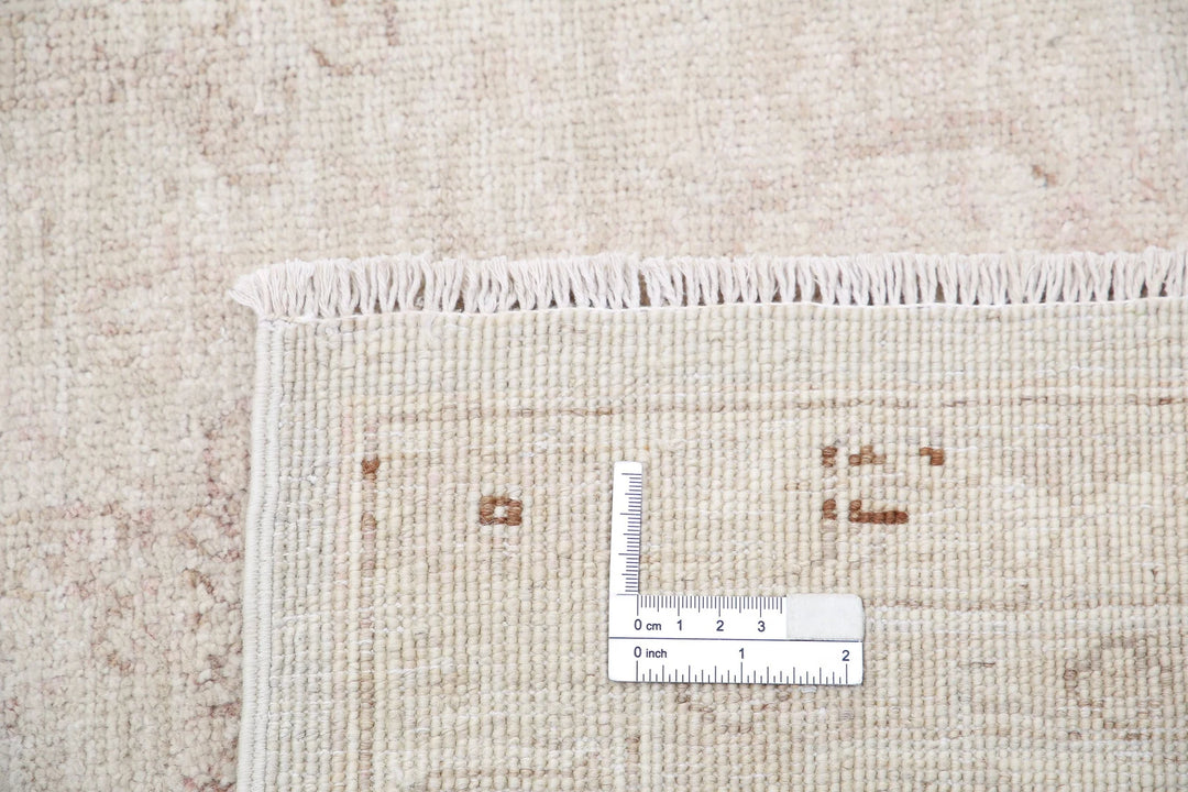 Ivory Afghan Serenity Rug 8' 1" x 9' 5" Hand-Knotted | No. AT36745