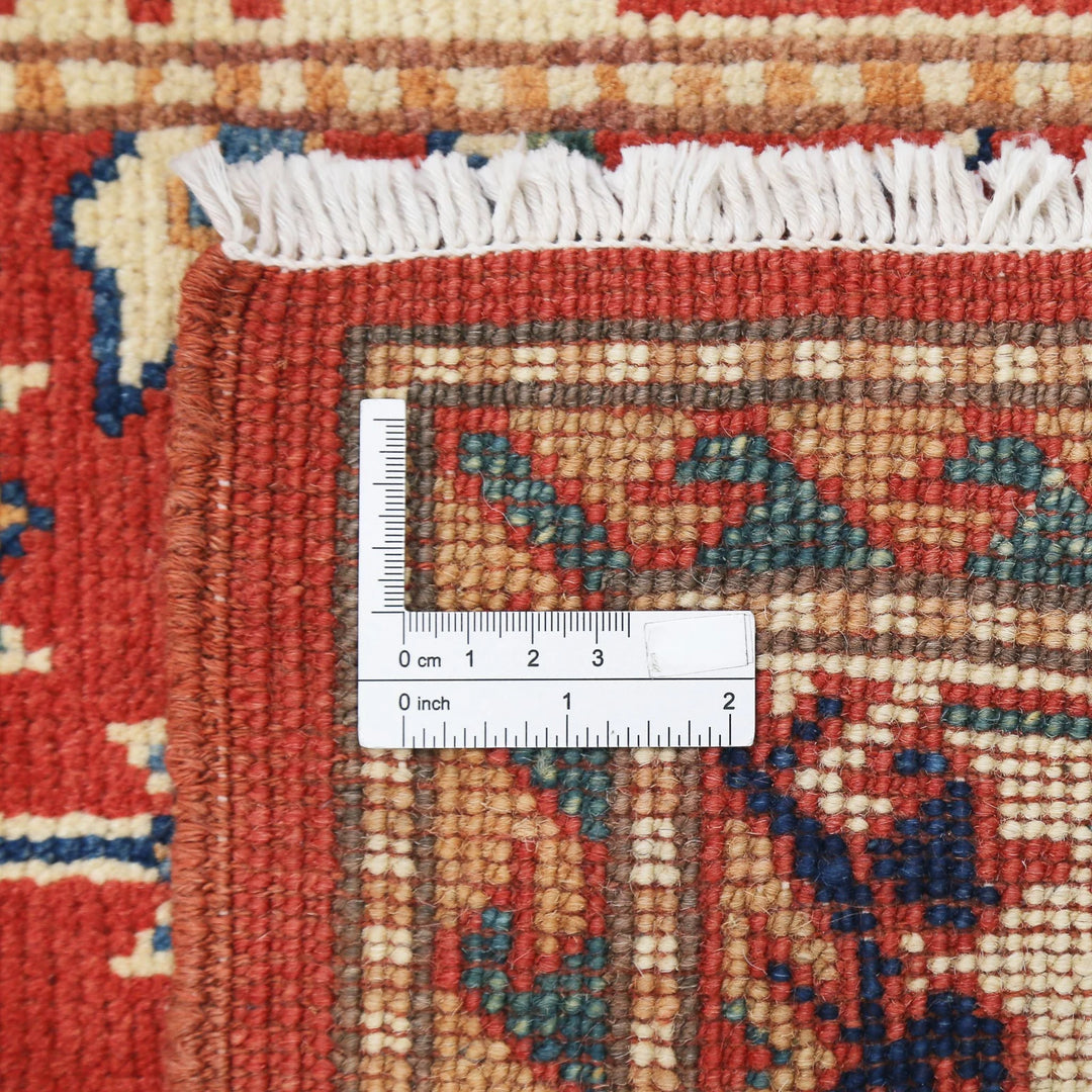 Red Afghan Oriental Rug 3' 0" x 5' 1" Hand-Knotted pattern