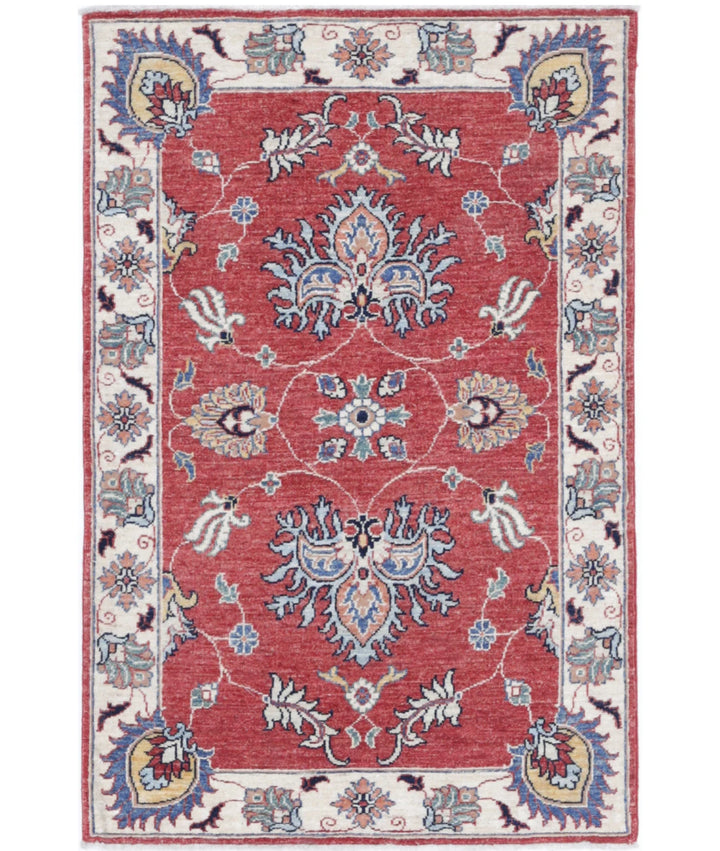 Afghan Ziegler Rug 2' 9" x 4' 1" Hand-Knotted | No. AT37056
