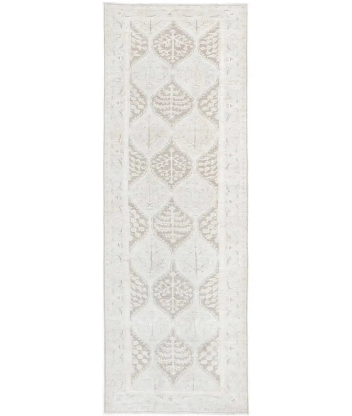 Brown Afghan Serenity Rug 3' 2" x 10' 0" Hand-Knotted | No. AT370615