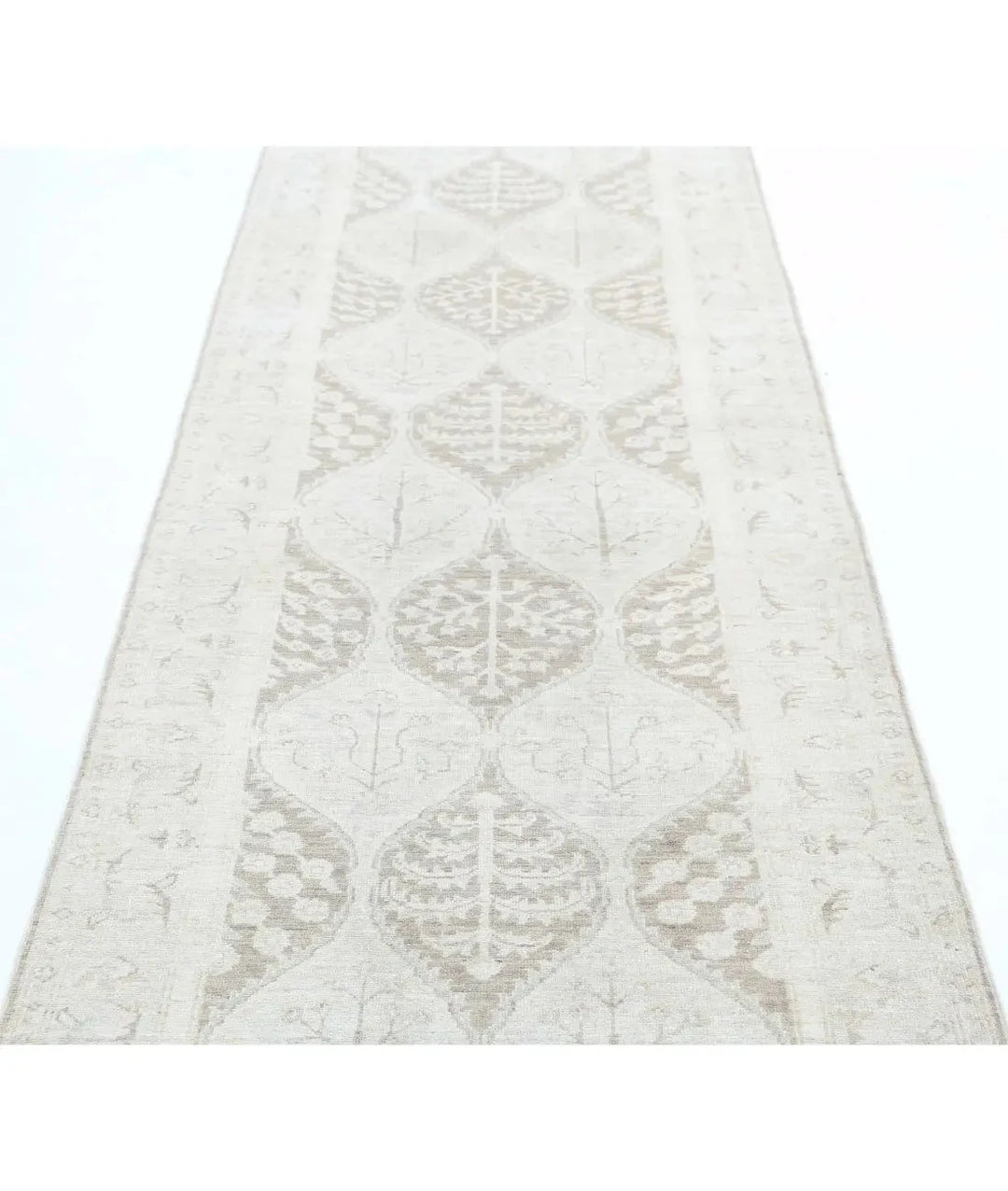Brown Afghan Serenity Rug 3' 2" x 10' 0" Hand-Knotted | No. AT370615