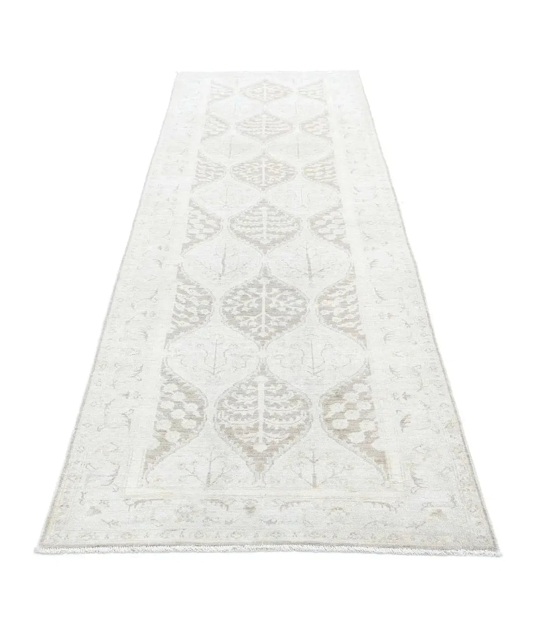 Brown Afghan Serenity Rug 3' 2" x 10' 0" Hand-Knotted | No. AT370615