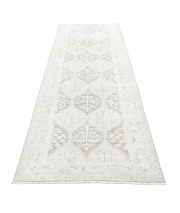 Brown Afghan Serenity Rug 3' 2" x 10' 0" Hand-Knotted | No. AT370615
