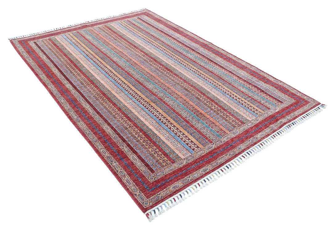 Afghan Shaal Rug 5' 6" x 7' 9" Hand-Knotted | No. AT37062