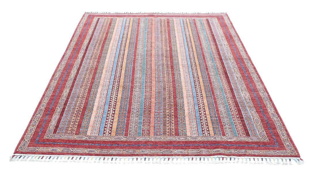 Afghan Shaal Rug 5' 6" x 7' 9" Hand-Knotted | No. AT37062