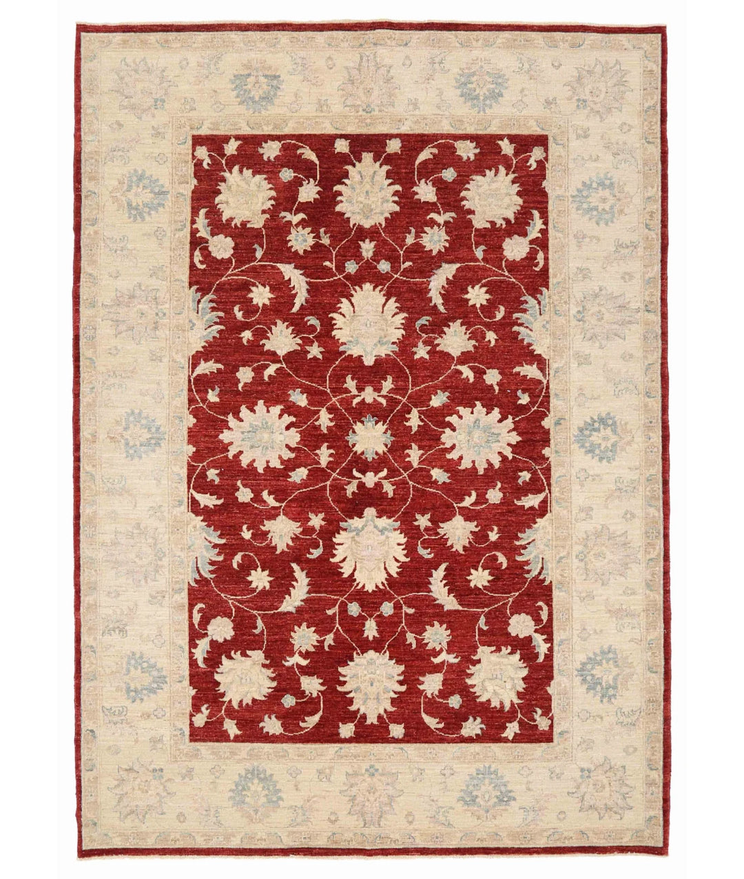 Afghan Ziegler Rug 5' 7" x 7' 10" Hand-Knotted | No. AT37074