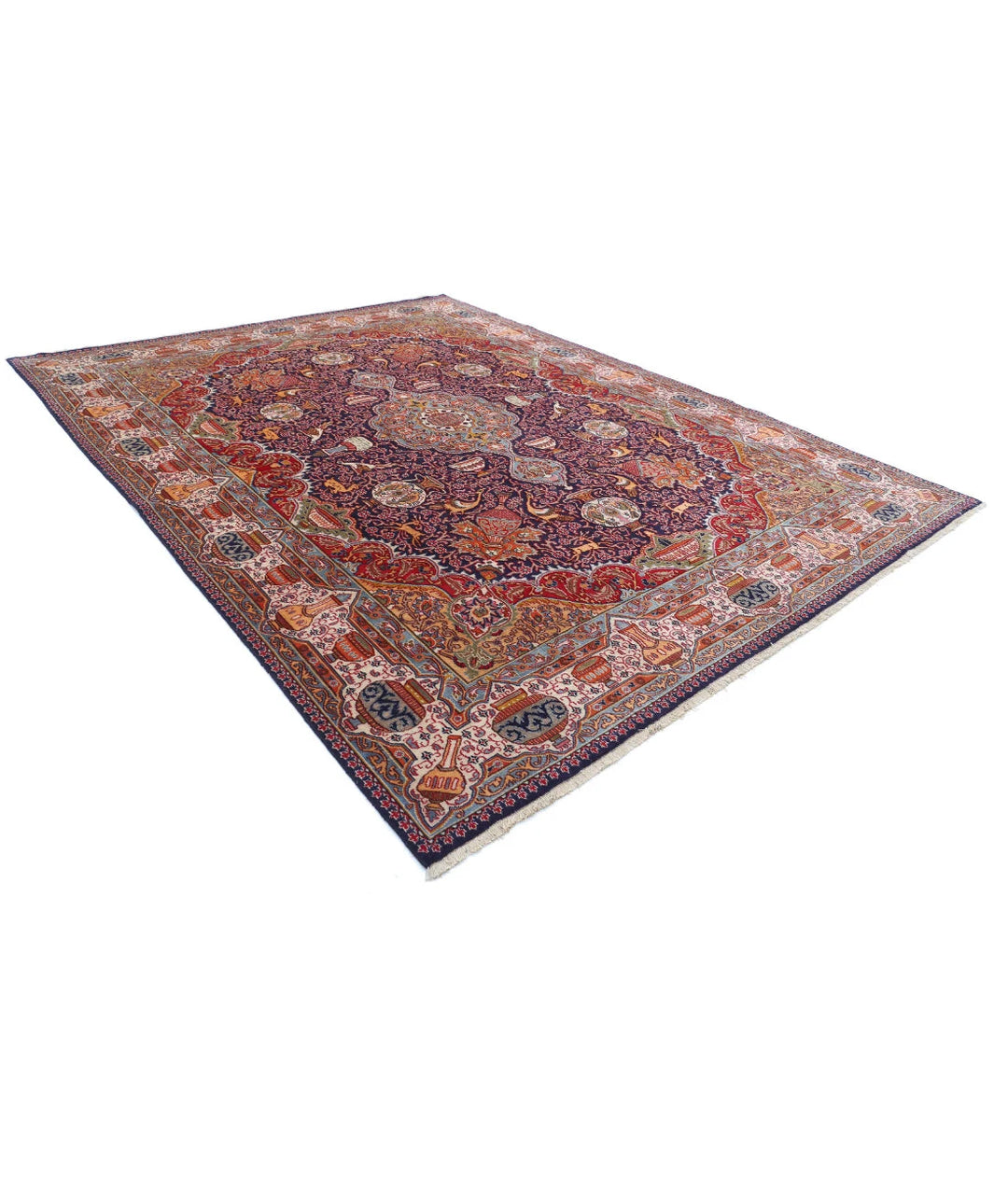Persian Kashmar Rug 9' 8" x 12' 7" Hand-Knotted | No. AT37101