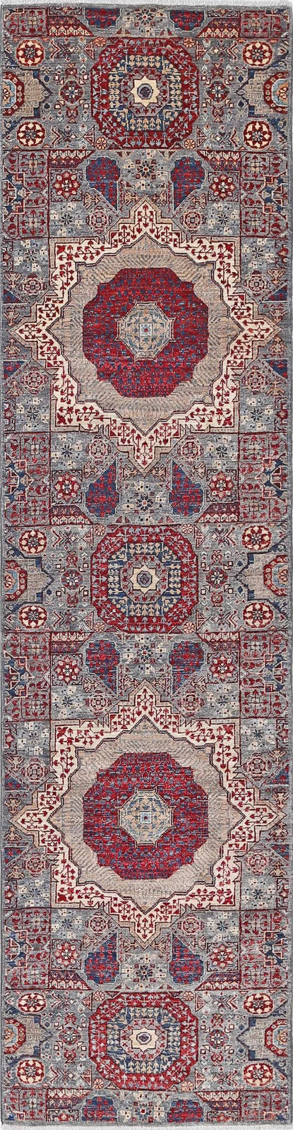 Afghan Mamluk Rug 2' 7" x 10' 4" Hand-Knotted | No. AT37499