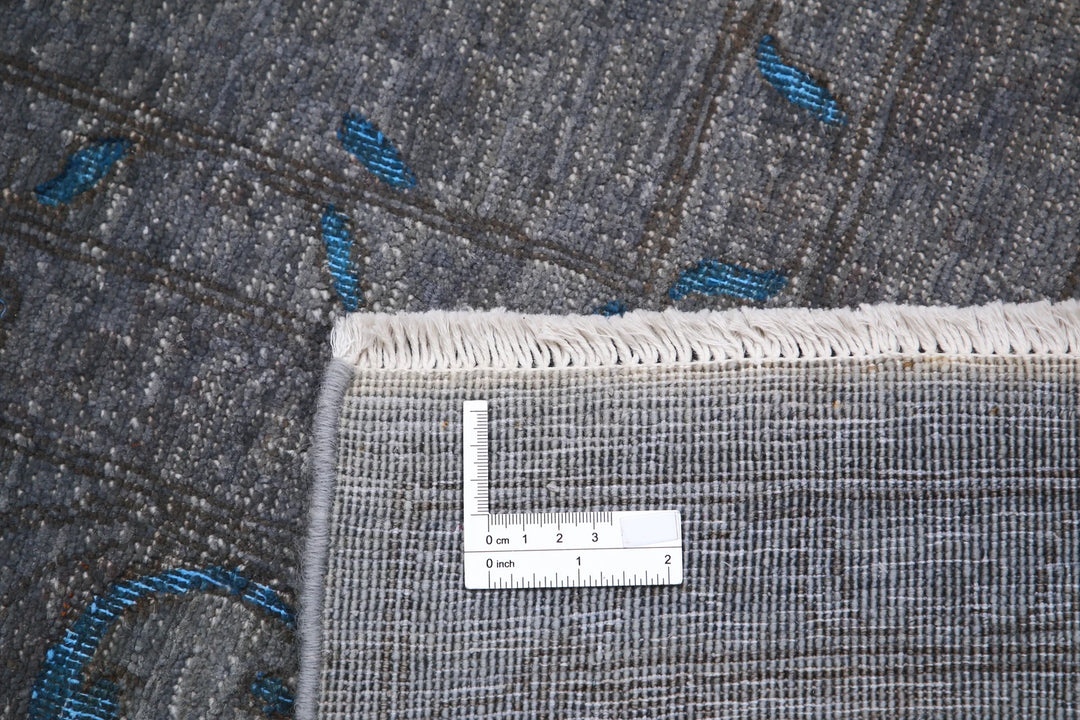 Grey Afghan Oriental Rug 8' 9" x 12' 7" Hand-Knotted | No. AT37533