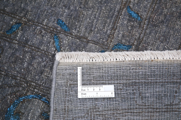 Grey Afghan Oriental Rug 8' 9" x 12' 7" Hand-Knotted | No. AT37533