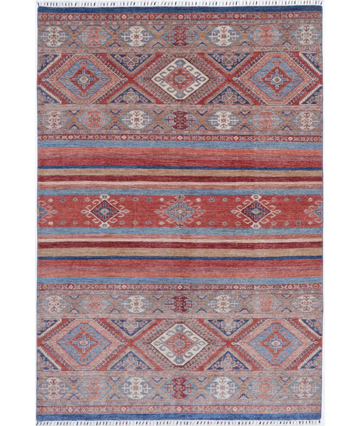 Afghan Khurjeen Rug 6' 8" x 9' 7" Hand-Knotted | No. AT37581
