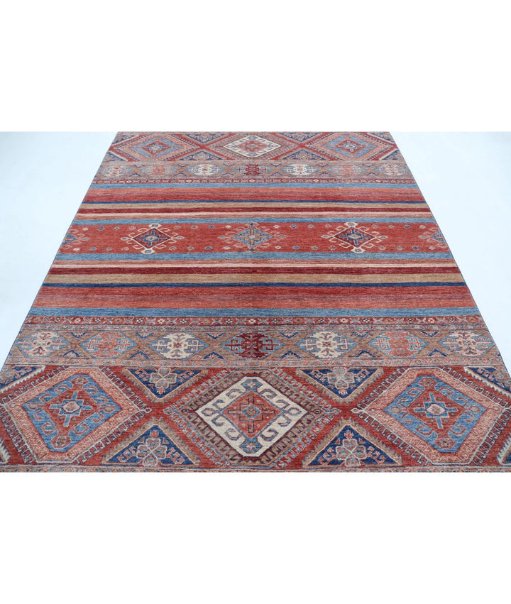 Afghan Khurjeen Rug 6' 8" x 9' 7" Hand-Knotted | No. AT37581