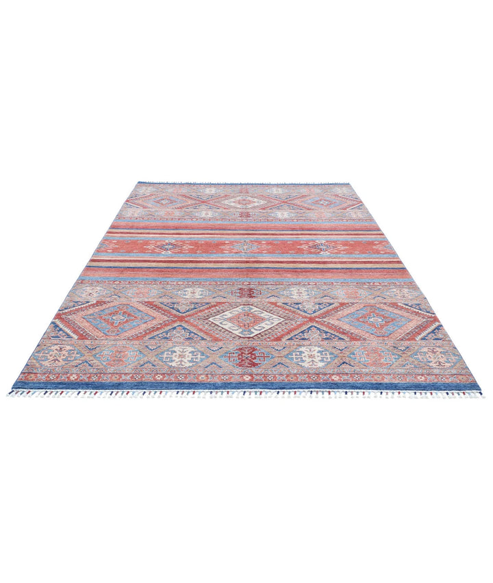 Afghan Khurjeen Rug 6' 8" x 9' 7" Hand-Knotted | No. AT37581
