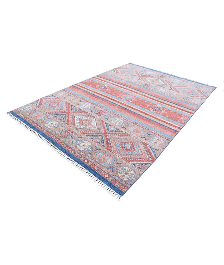 Afghan Khurjeen Rug 6' 8" x 9' 7" Hand-Knotted | No. AT37581