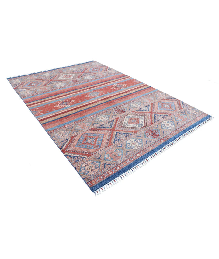Afghan Khurjeen Rug 6' 8" x 9' 7" Hand-Knotted | No. AT37581
