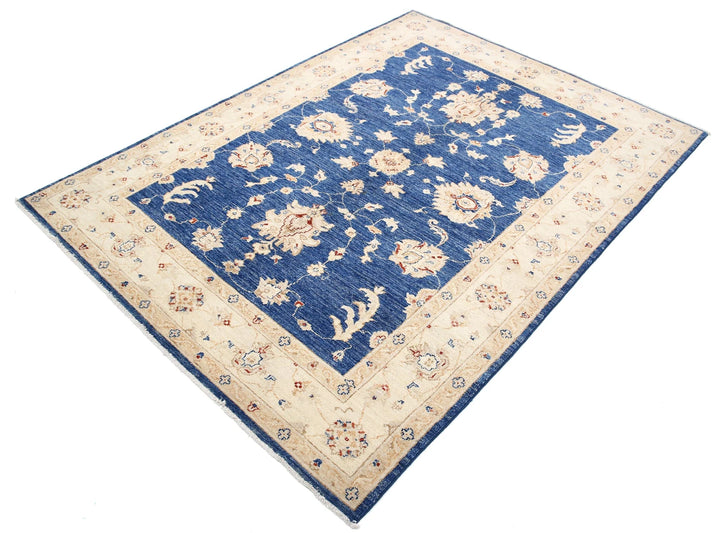 Afghan Ziegler Rug 5' 0" x 6' 8" Hand-Knotted | No. AT37607