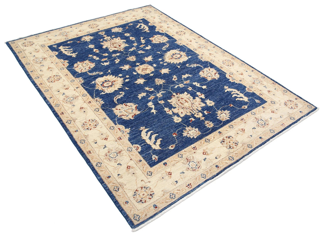 Afghan Ziegler Rug 5' 0" x 6' 8" Hand-Knotted | No. AT37607