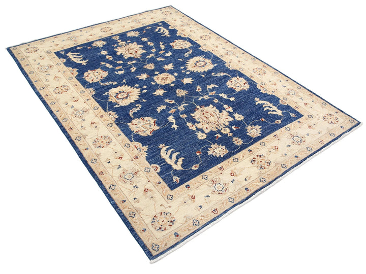 Afghan Ziegler Rug 5' 0" x 6' 8" Hand-Knotted | No. AT37607